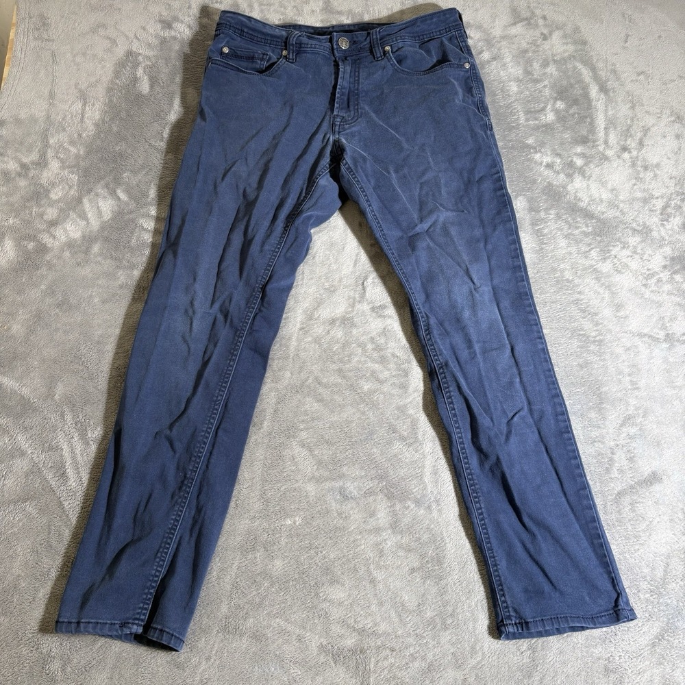 Buffalo David Bitton Pants Mens 32X30 Dark Blue Denim Straight Stretch - Picture 2 of 8